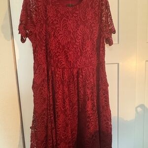 Torrid Deep Red Lace Top